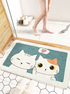 Bathroom Water Absorbent Door Mat Anti Slip Bedroom Entrance Home Carpet Mixed Material Machine Washable Cartoon Pattern Floor Rug