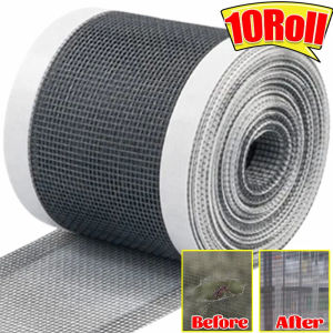 Dizoey 10Rolls Window Screen Repair Tape Anti-Mosquito Mesh Repair Patch Waterproof Self-adhesive Net Door Fix Patch Fly Mesh Broken Holes Tape