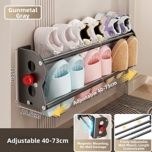 MEIZHUFU | Magnetic Stretchable Wall-Mounted Shoe Rack No Drilling