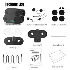 FreedConn | Group Motorcycle Helmet Headset Bluetooth Intercom Headphone Intercomunicador Music Share Freedconn T Com VB for Motorbike