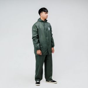 Jas Hujan Pria Wanita Terbaik Street Coat Desain Stylish Bahan Tebal PVC 025 Hoodie Set Free Sticker