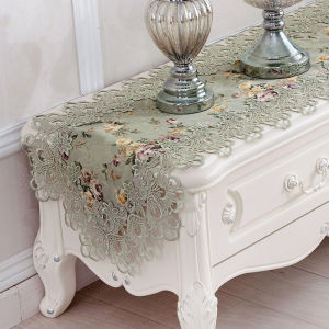 European Style TV Cabinet Tablecloth Lace Fabric TV Cabinet Long Table Runner American Idyllic Coffee Table Table Runner Shoe Cabinet Cover Cloth