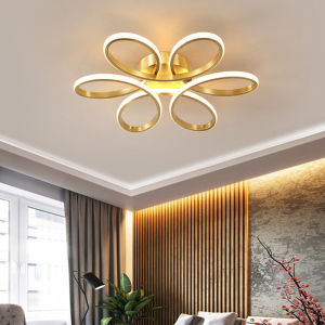 58CM Modern Flower LED Ceiling Lights Modern Tri Color Light 50-Watt Celing Light Decor Bedroom Lamp
