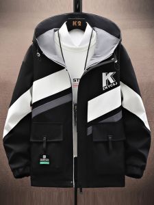 ROMON | Loose Casual Mens Jacket Romon Spring Autumn New Style Outdoor Windproof Hooded Coat Standard Fit Fashion Urban Youth Outerwear