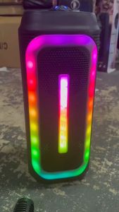 BK4262 Dual 4-inch Portable Wireless Bluetooth Karaoke Subwoofer RGB Light Speaker with Wired Microphone