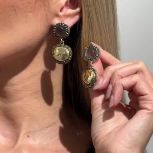 Ingemark New Trendy Geometric Oval Drop Earrings Women Luxury Vintage Classic Metal Pendant Earring Party Accessory Jewelry Gift