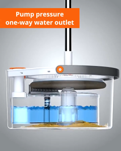 Joybos  M16Plus Self Wash Spin Mop White Spinner Flat 360 Rotating Cleaner With Turbo Flushing Bucket