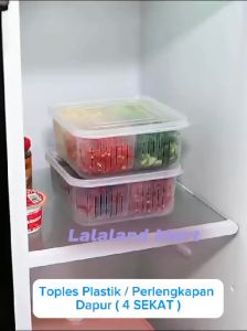 Kotak Penyimpanan Sayuran Buah Bawang 4 Sekat Bisa Dilepas Dengan Saringan