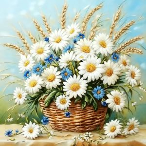 Bộ Tranh Thêu Chữ Thập HUACAN Daisy - Vải Canvas Hoa Văn 11Ct Với Chỉ DMC Phong Cách Hiện Đại Đồ Trang Trí Tường Đồ Thủ Công Sở Thích Nghệ Thuật