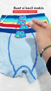 ISI 3 / Boxer AGREE A-503 Motif Polos / Celana Anak Balita / Pakaian Dalam Premium