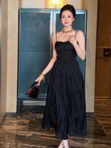 ZYHT EraVogue Váy nữ Váy đen Váy vành chữ A Váy dây đeo đơn Váy công sở Váy Hiso Váy cổ điển Váy công sở Váy dự tiệc Váy dạ hội 9825