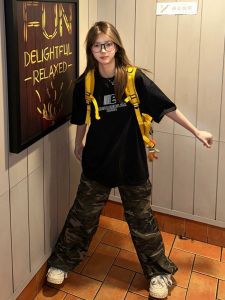 Plus Size Ladies American High Street Heavy Weight Plus Size Short Sleeve T-Shirt Womens Summer Trendy Stylish Niche Style Couple Wear Retro Tops