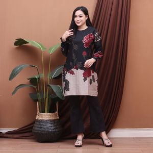 atasan batik wanita modern kerja / baju batik tunik / tunik batik wanita terbaru kekinian