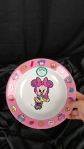 Disney Mickey Minnie Mouse Too Cute Meal Set for Kids with Plates Handle Bowl Mug Fork & Spoon (Melamine) BottleTableware for Girls