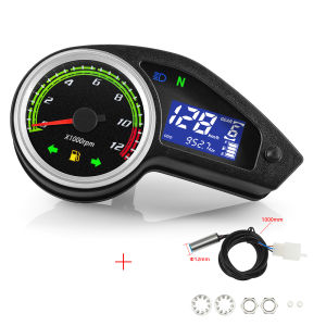 RYSJM | Universal Motorcycle Speedometer Digital Dash With 12000RPM Taachometer Odometer Fuel For Brazil GY200 For All 12V Motorcycle