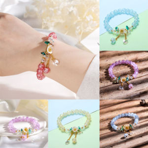 Corinna 1PCS Popcorn Crystal bracelet korean style Simple Versatile Bright Transparent Cute Bracelet lucky charm for women Best Gift