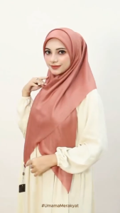 Kerudung Polos Jilbab Segi Empat Hijab Daily Luxury Plain Laser Cut Exclusive Pouch