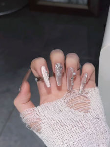 [Ryuanguang Thin and Glittering] Light Transparent Nude Pink Micro Glass Bead Sense Side Light Cat Eye Three-Dimensional Pearl Nail Beauty Handmade Wear Armor