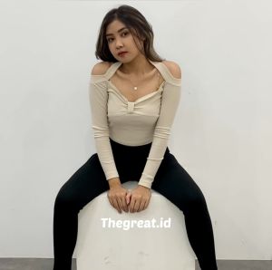 THEGREAT - Jennie Knit Top Stretch (Long Sleeve)