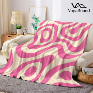 Pink Cream Swirl Abstract Flannel Blanket Warm Soft Halloween Christmas Decorative Couch Warm Cozy All-Season Gift