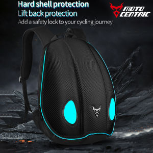 MOTOCENTRIC LED Light Motorcycle Helmet Backpack Large Capacity Motocross Hard Shell Backpack Anti-fall Motorbike Riding Bag Waterproof Laptop Backpack