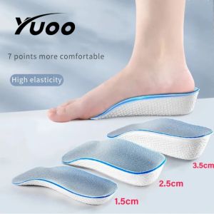 Yuoo 1.5-3.5CM Orthopedic Arch Support Insole Invisible Height Increasing Soft Elastic Light Weight Lift for Men Women Shoes Pads
