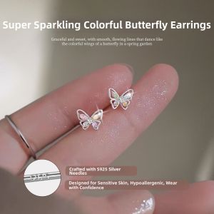 Lnieer | Sterling Silver 925 Butterfly Earrings For Women