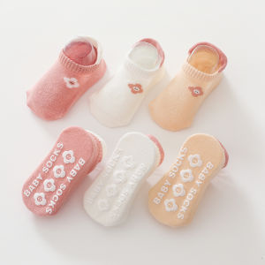 3Pairs/Set Baby Floor Socks Summer Thin Style Infant Toddler Anti-slip Socks Cute Cartoon Boneless Childrens Short Socks 0-5Yrs