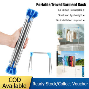 [Local Shipping] Portable Travel Garment Rack 13-28inch Retractable Clothes Drying Rack Collapsible Floor Stand Clothes Hanger Clothes Rack for Home Laundry Camping Travel Outdoor