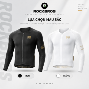 【Giao hàng địa phương】ROCKBROS Áo Đạp Xe Nam Dài Tay 3D Mesh Thoáng Khí Nhanh Khô Co Giãn Ôm Dáng Khóa Kéo YKK 3 Túi Sau Cho Road Bike MTB