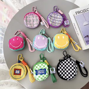 Portable Multi-purpose Mini round Bag Womens Wallet Cute Phone Case Holder Keychain Document Accessory Storage Hanging Charm