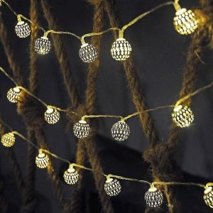 Led Fairy lights for room at night 1.5m3m6m Round Home Christmas Wedding Party Decorations battery lights Outdoor Tent Garden morocco ball String Lights