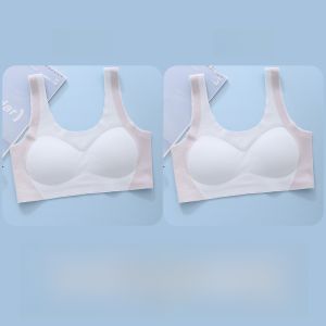 MiiOW | Breathable Sports Bra For Teenage Girls Middle School High School Students Comfortable Underwear Fixed Strap Nylon Fabric Vest