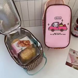 Portable Lunch Box Bag Thick Aluminum Foil Winter Student Work Handbag Insulated Breakfast Bag Carryall Tote Bag