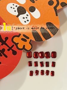 Super Value Red Eight-Point Diamond Nail Art Accessories White Enhancing Square Cut Easy to Match New Years Beauty Tools