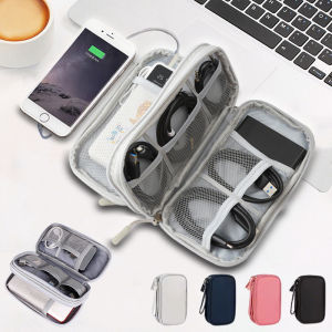 Double Layers Data Storages Bags for Headset Cord Charger Plug Travel Organizer Bag Waterproof Cable Storage Organizers Pouch