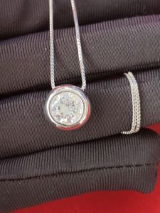 Diamcity (Free Gra Certificate) Kalung Bulat Moissanite 1 Karat Kalung 925 Perak