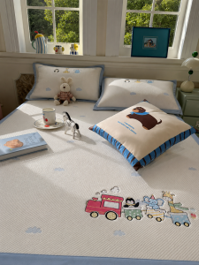 MR.DANYE | Cartoon Embroidery Cooling Bean Icy Silk Bed Set