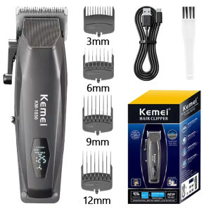 Kemei | Tông Đơ Cắt Tóc Nam Kemei KM-1856 Máy Cắt Tóc Không Dây Chuyên Nghiệp Có Màn Hình LED Lưỡi Dao Bằng Thép Không Gỉ Để Cắt Chính Xác