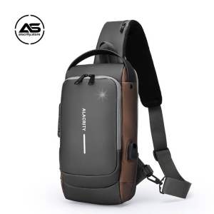 ALACRITY X636 Tas Selempang Pria Anti Maling Multifungsi USB Port Shoulder Bag Anti Air