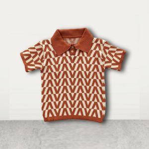 Baju Anak polo rajut Premium motif V 1-6th