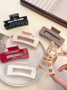 Jepit Rambut Elastis Jepitan Persegi Panjang Jedai Claw Clips Anti Patah HM1093