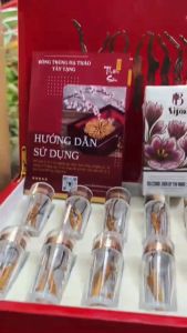 Đông trùng Tây Tạng hộp 8g size 4 nguyên con tuyển chọn Hộp gỗ đỏ làm quà tặng cao cấp