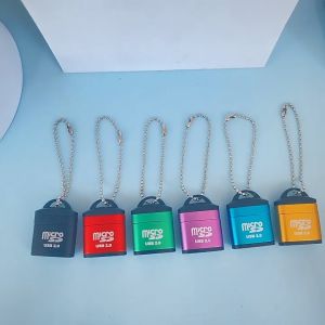 Đầu Đọc Thẻ Nhớ USB Mini TF Micro SD điện thoại máy ảnh vỏ hợp kim nhôm chống gỉ có dây đeo móc khóa mang theo tiện lợi