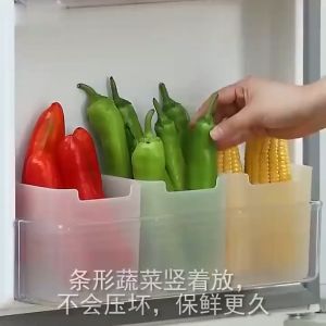 🔥Hot Sale🔥10Pcs Refrigerator Storage Basket Side Door Organizer Box Pantry Cabinet Freezer Food Sorting Box Vegetable Fruit Fresh-keeping Box Kitchen Fridge Storage Bins Transparent Food Storage Box