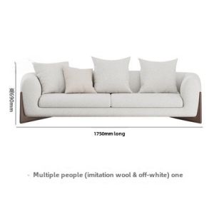 Scandinavian Internet Celebrity Living Room Simple Modern Light Luxury Small Apartment Cream White Fabric Sofa Chair for More than Cashmere People