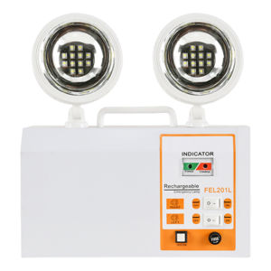 LED Emergency Light with Dual Adjustable Heads for Wall Mounting in Offices and Commercial Facilities