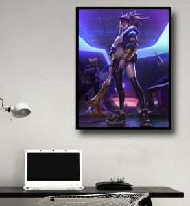 Tranh led điểm lightbox tráng gương treo tường để bàn khổ 20x30cm in theo yêu cầu nhân vật anime manga game liên minh huyền thoại