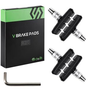 Bicycle V Brake Pads – Black Rubber MTB V-Brake Shoes Replacement Brake Blocks for Mountain Road BMX Bikes