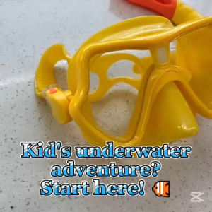 Professional Children Diving Suit Anti-fog Wide Field of View Tempered Glass Snorkeling Set